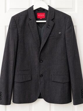 GUESS Charcoal Blazer Sport Coat Jacket Men’s Medium 2 Button Modern Fit